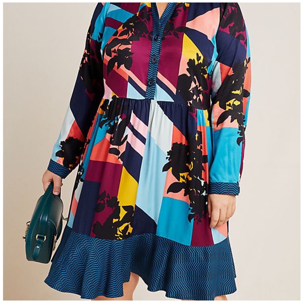Anthropologie Gillian Abstract Shirtdress Med NWT - Picture 2 of 8